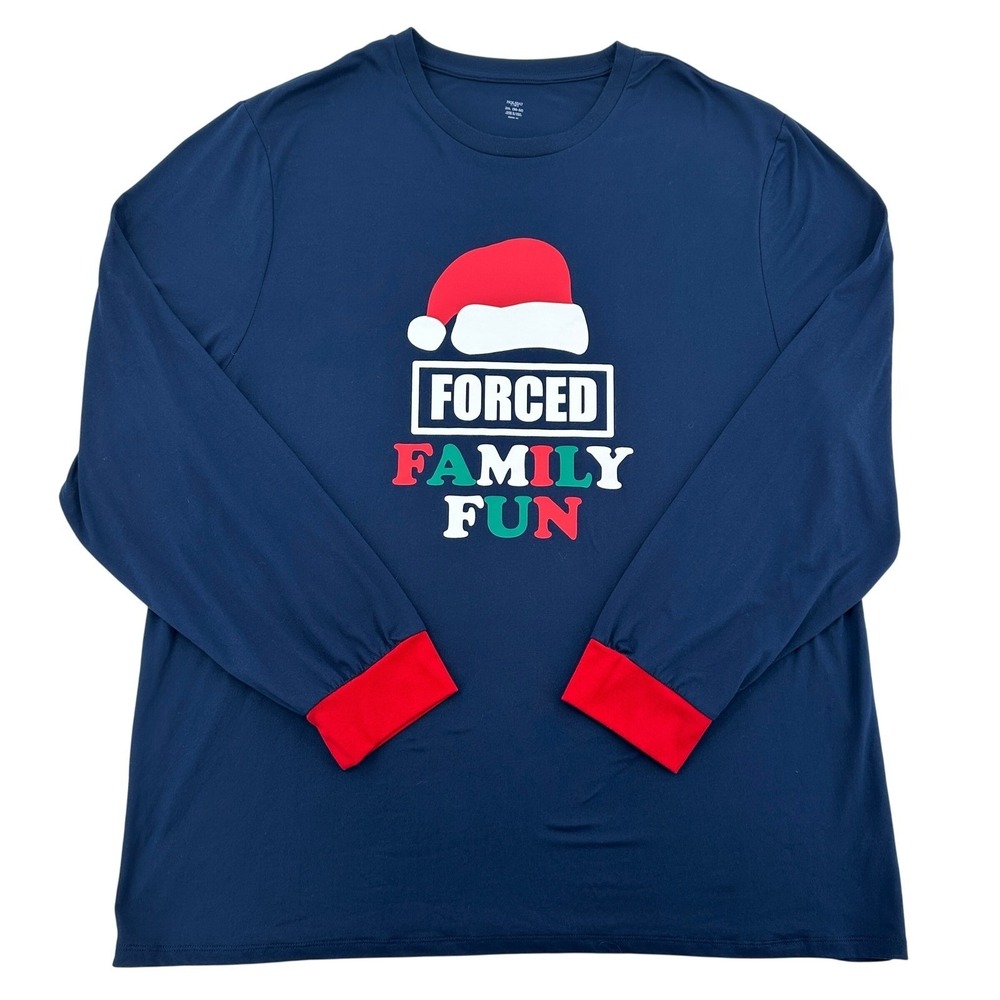 Holiday Time  Forced Family Fun Long Sleeve Christmas Shirt Cozy Soft Mens 2XL